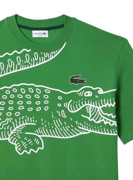 Camiseta Lacoste Printed Verde para Hombre