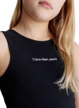 Camiseta Calvin Klein Small Logo Negro para Niña