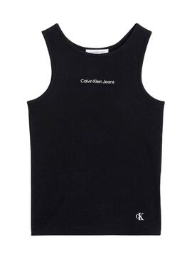 Camiseta Calvin Klein Small Logo Negro para Niña