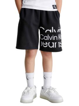 Bermudas Calvin Klein Logo Negro para Niño