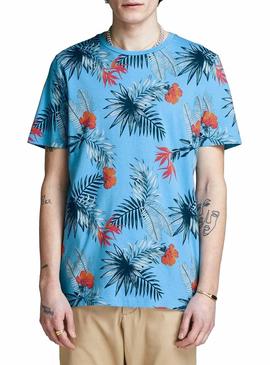 Camiseta Jack and Jones Hawai Azul Hombre