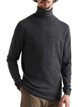 Jersey Superdry Merino Rollneck Gris para Hombre