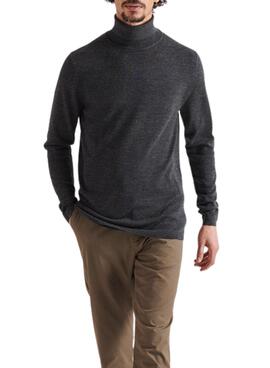 Jersey Superdry Merino Rollneck Gris para Hombre