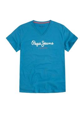 Camiseta Pepe Jeans Eggo V Azul Hombre
