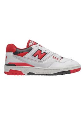 Zapatillas New Balance BB550 Blanco Y Rojo 