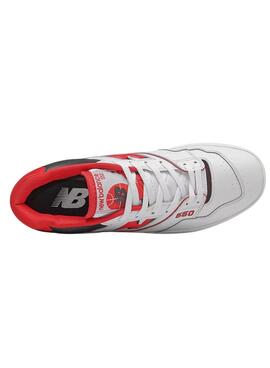 Zapatillas New Balance BB550 Blanco Y Rojo 