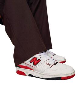 Zapatillas New Balance BB550 Blanco Y Rojo 