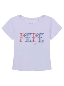 Camiseta Pepe Jeans Natalie Blanco para Niña