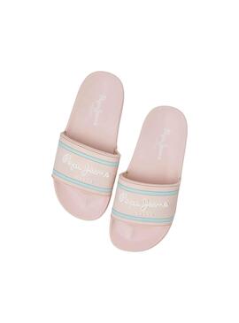 Chanclas Pepe Jeans Slider Logo Rosa para Niña