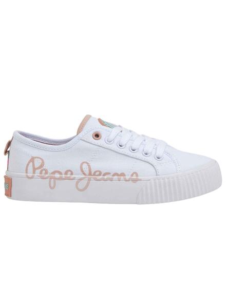 Zapatillas Pepe Jeans Ottis Logo Blanco para Niña