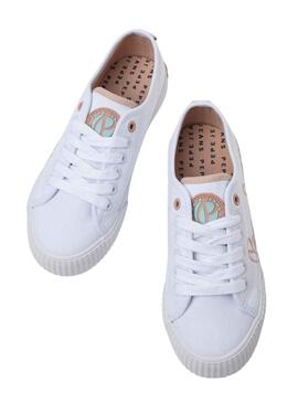 Zapatillas Pepe Jeans Ottis Logo Blanco para Niña