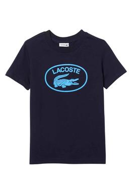 Camiseta Lacoste Contrast Marino para Niño