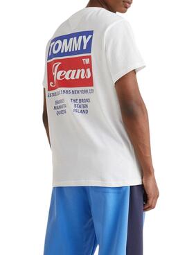 Camiseta Tommy Jeans Logo Trasero Blanca Hombre