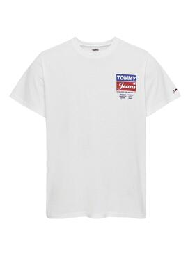 Camiseta Tommy Jeans Logo Trasero Blanca Hombre