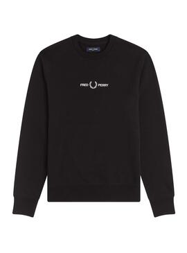 Sudadera Fred Perry Bordada Negra para Hombre