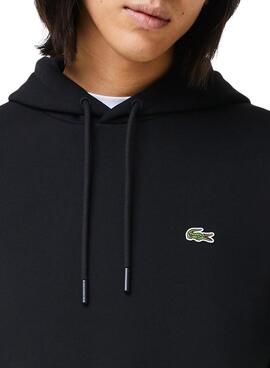 Sudadera Lacoste Basic Capucha Negro Hombre