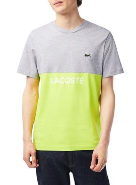 Camiseta Lacoste Color Block Gris para Hombre