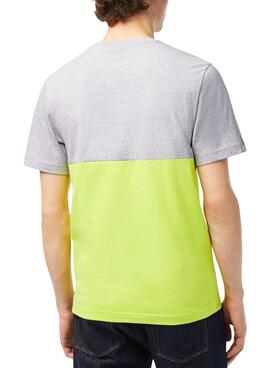 Camiseta Lacoste Color Block Gris para Hombre