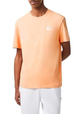 Camiseta Lacoste Regular Fit Naranja para Hombre