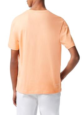 Camiseta Lacoste Regular Fit Naranja para Hombre