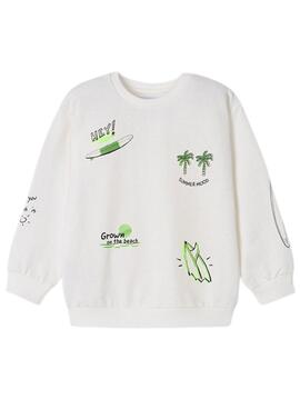 Sudadera Mayoral Print Blanco para Niño