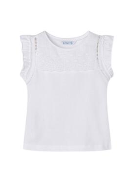 Camiseta Mayoral Tirantes Perforado Blanco Niña