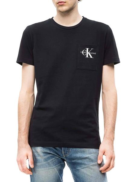 paso resumen Fobia Camiseta Calvin Klein Monogram Pocket Negro Hombre