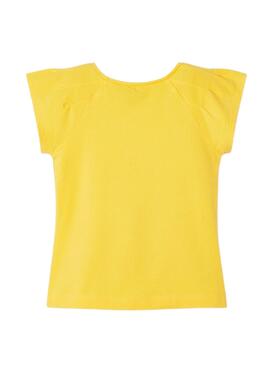 Camiseta Mayoral Aplicaciones Amarillo para Niña