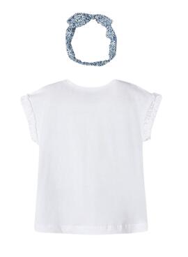 Camiseta Mayoral Banda Lazo Azul para Niña