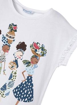 Camiseta Mayoral Banda Lazo Azul para Niña