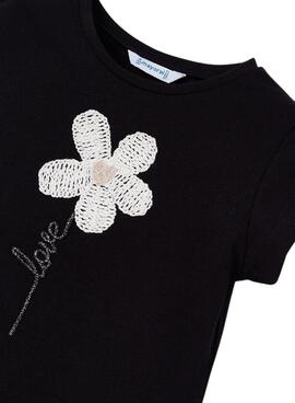 Camiseta Mayoral Flor Negro para Niña
