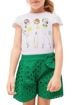 Camiseta Mayoral Flor Blanco para Niña