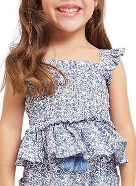 Blusa Mayoral Gomitas Azul para Niña