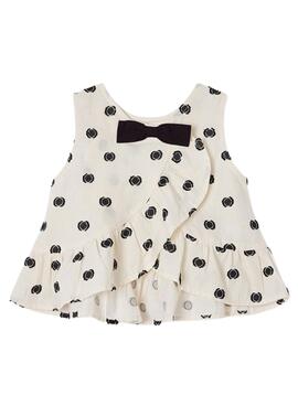 Blusa Mayoral Topos Blanco para Niña