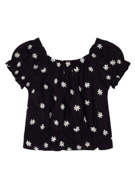 Blusa Mayoral Bordado Negro Para Niña