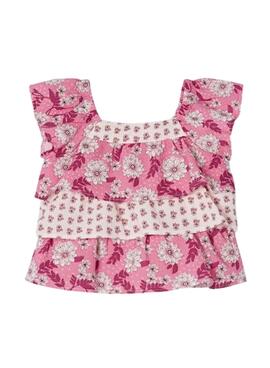 Blusa Mayoral Estampado Combinado Rosa para Niña