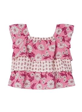 Blusa Mayoral Estampado Combinado Rosa para Niña