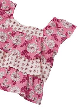 Blusa Mayoral Estampado Combinado Rosa para Niña