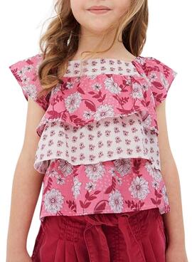 Blusa Mayoral Estampado Combinado Rosa para Niña