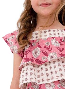 Blusa Mayoral Estampado Combinado Rosa para Niña