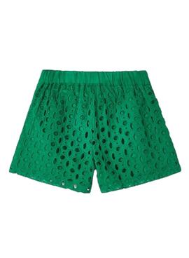 Pantalón Corto Mayoral Perforado Verde para Niña