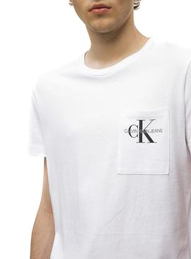 Camiseta Calvin Klein Monogram Pocket Blanco