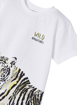 Camiseta Mayoral Wild Blanco para Niño