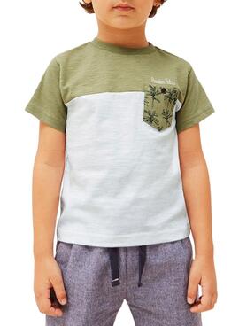 Camiseta Mayoral Combinada Verde para Niño