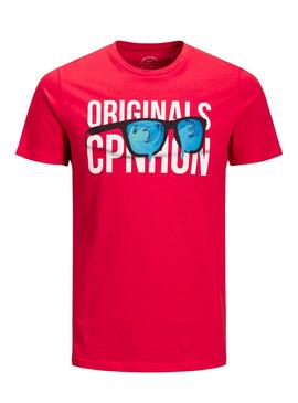 Camiseta Jack and Jones Jorlips Rojo