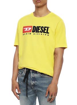 Camiseta Diesel T-Just Division Amarillo Hombre