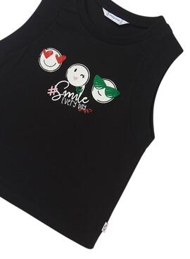 Camiseta Mayoral Tirantes Smile Negro para Niña