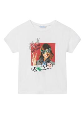 Camiseta Mayoral Chica Smile Blanco para Niña