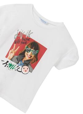 Camiseta Mayoral Chica Smile Blanco para Niña