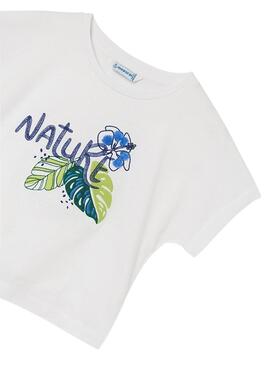 Camiseta Mayoral Bordado Nature Blanco para Niña